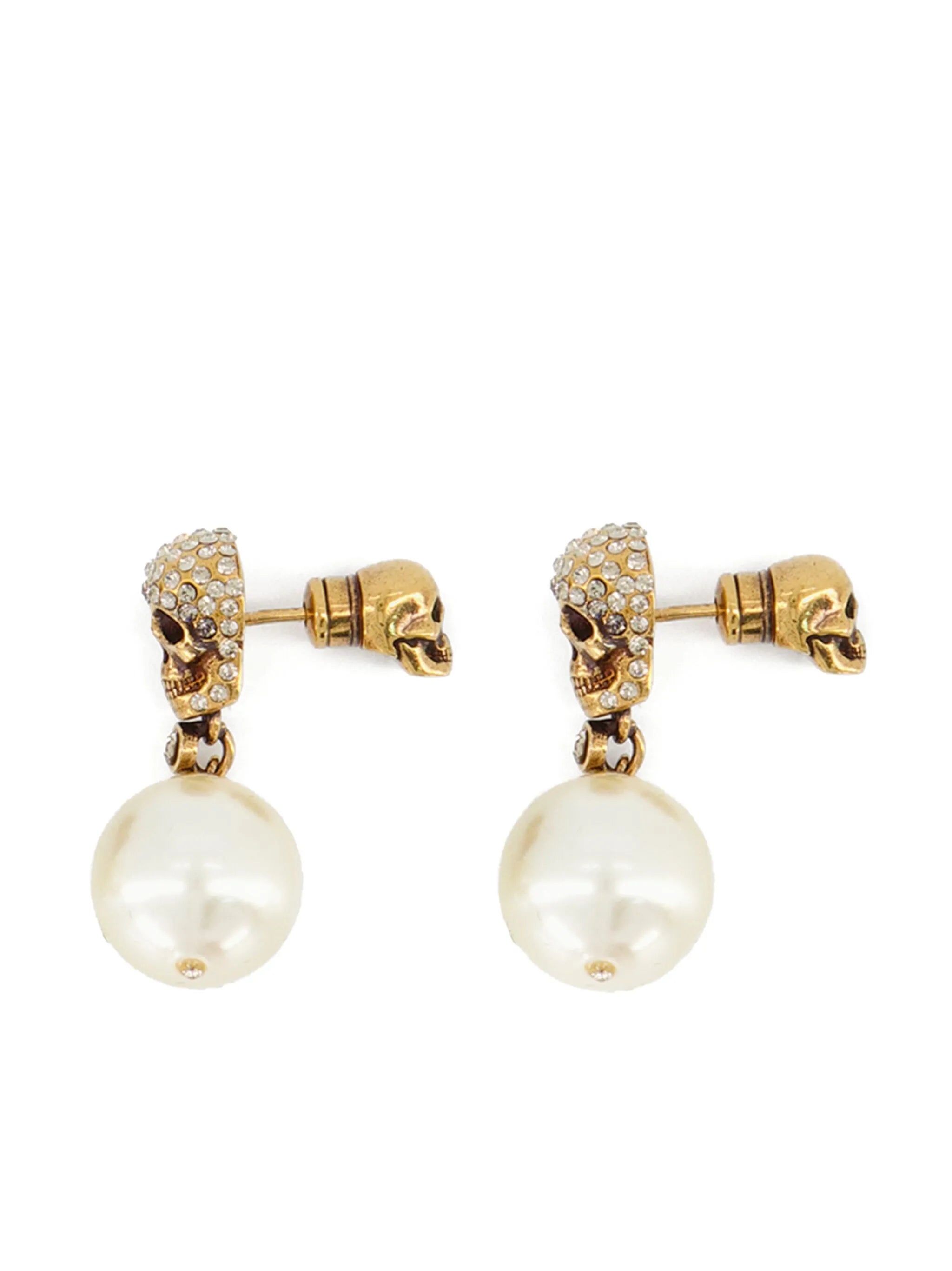 pavé skull earrings