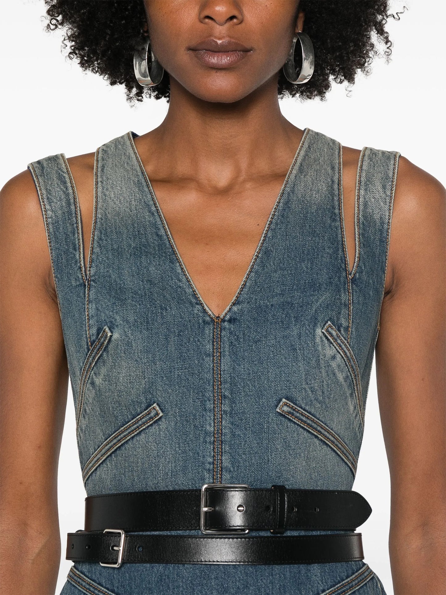 denim mini dress