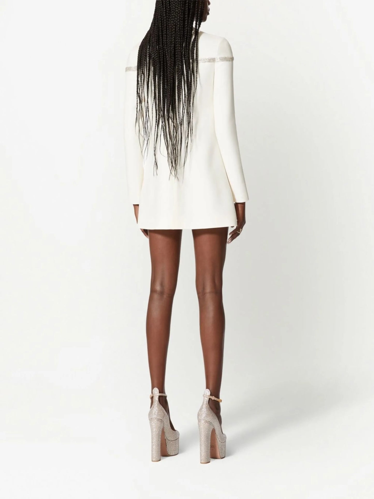 Crepe Couture embroidered short dress