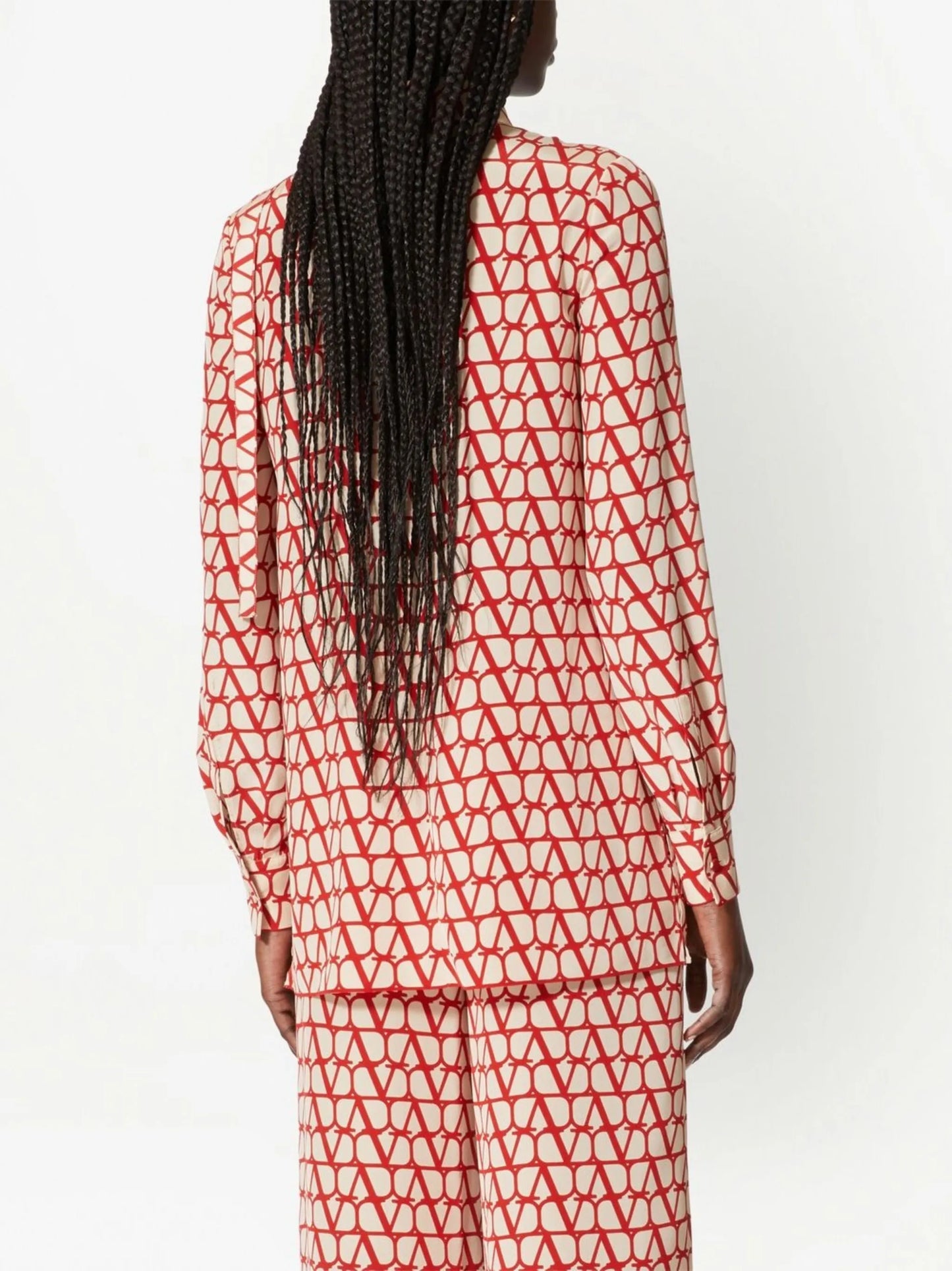 VLogo Signature crepe de chine top