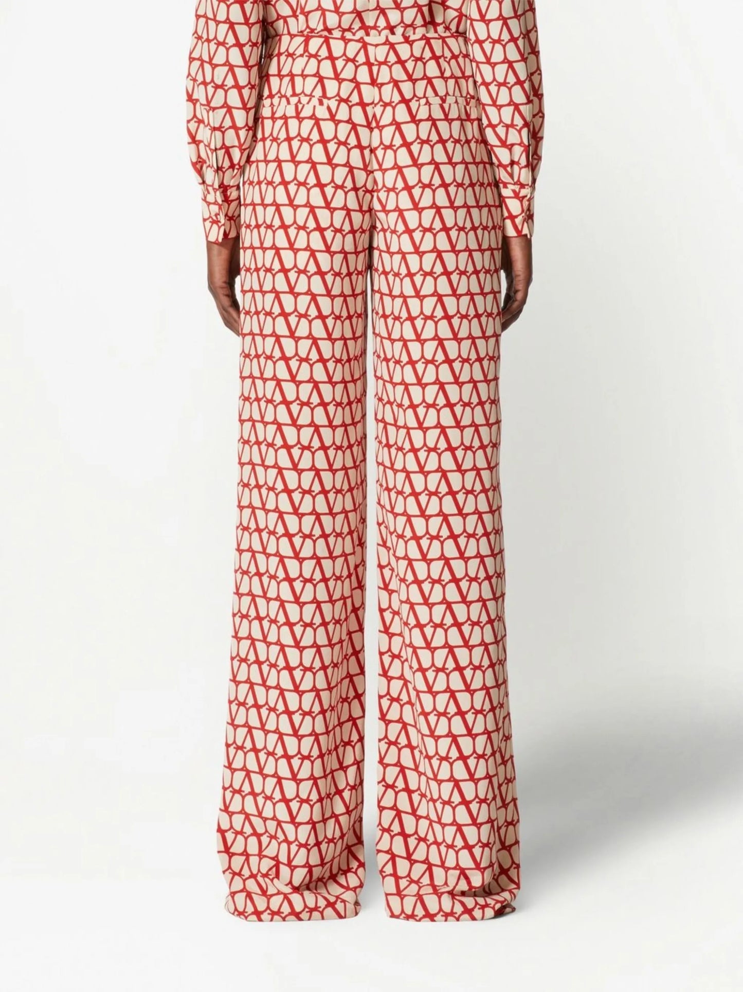 Vlogo crepe de chine trousers