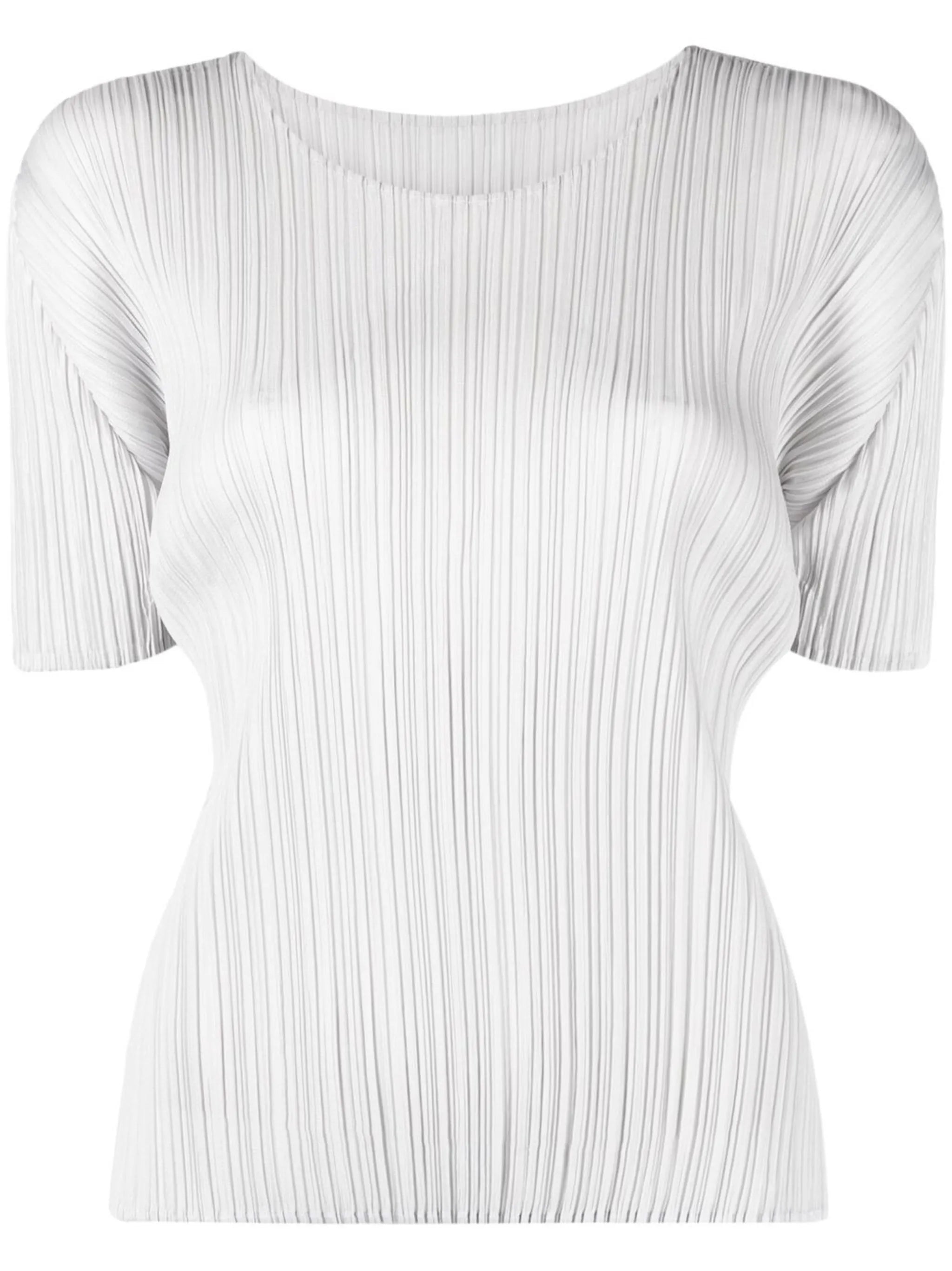 plissé short-sleeve T-shirt