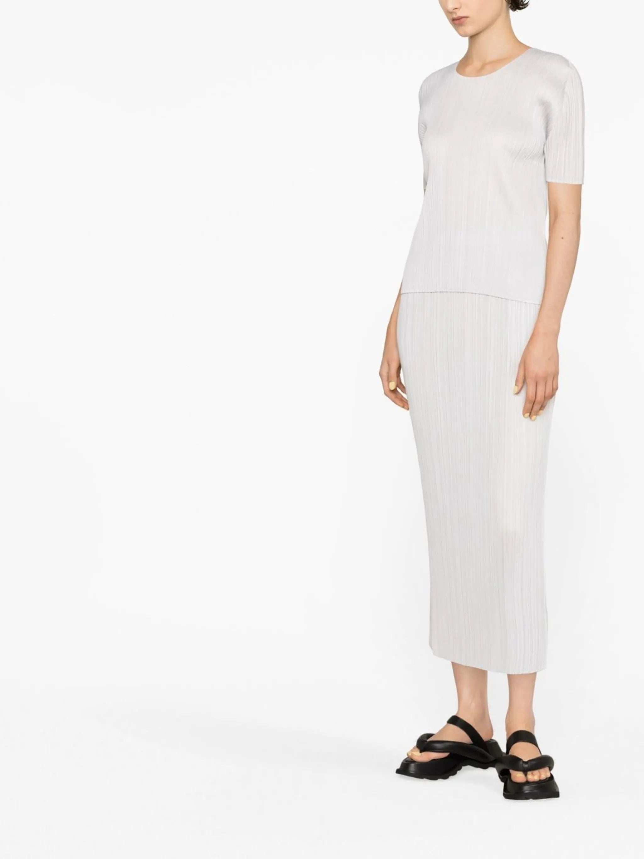 plissé short-sleeve T-shirt