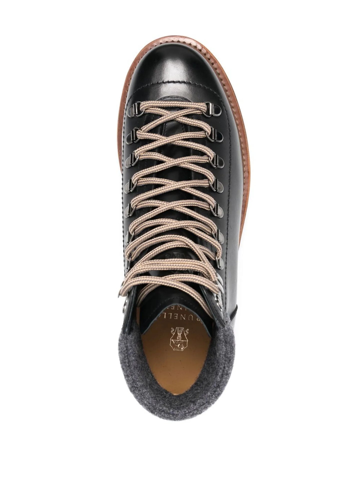 lace-up leather hiking boots