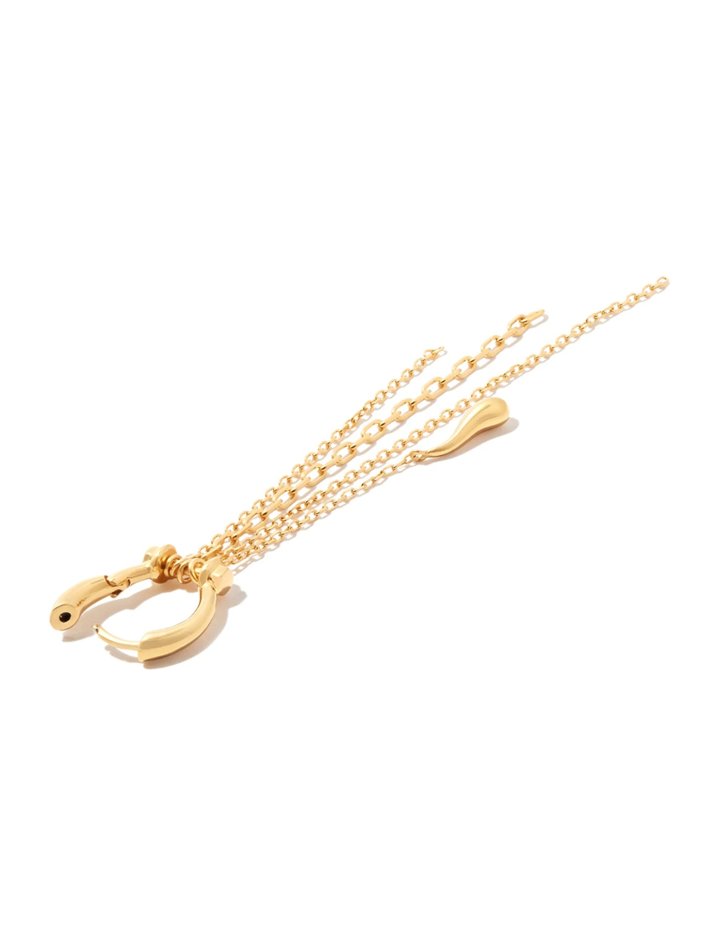 Rain chain-link drop earring