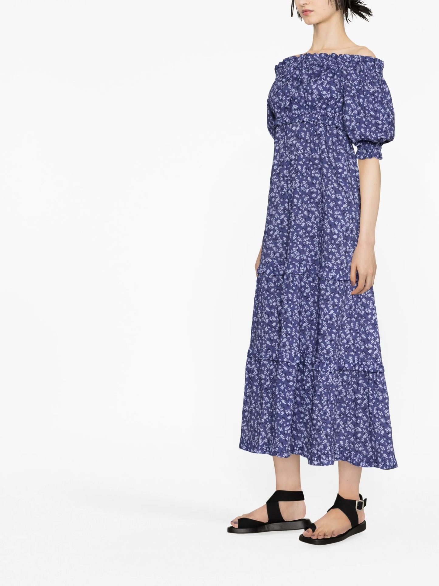floral-print off-shoulder dress