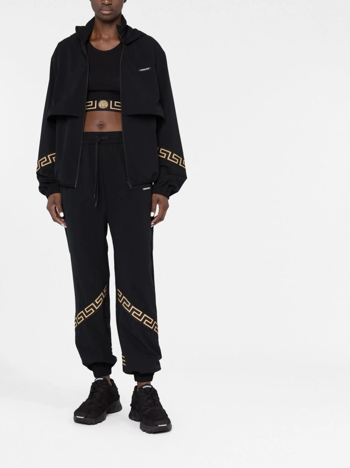 Grace-pattern zip-fastening jacket