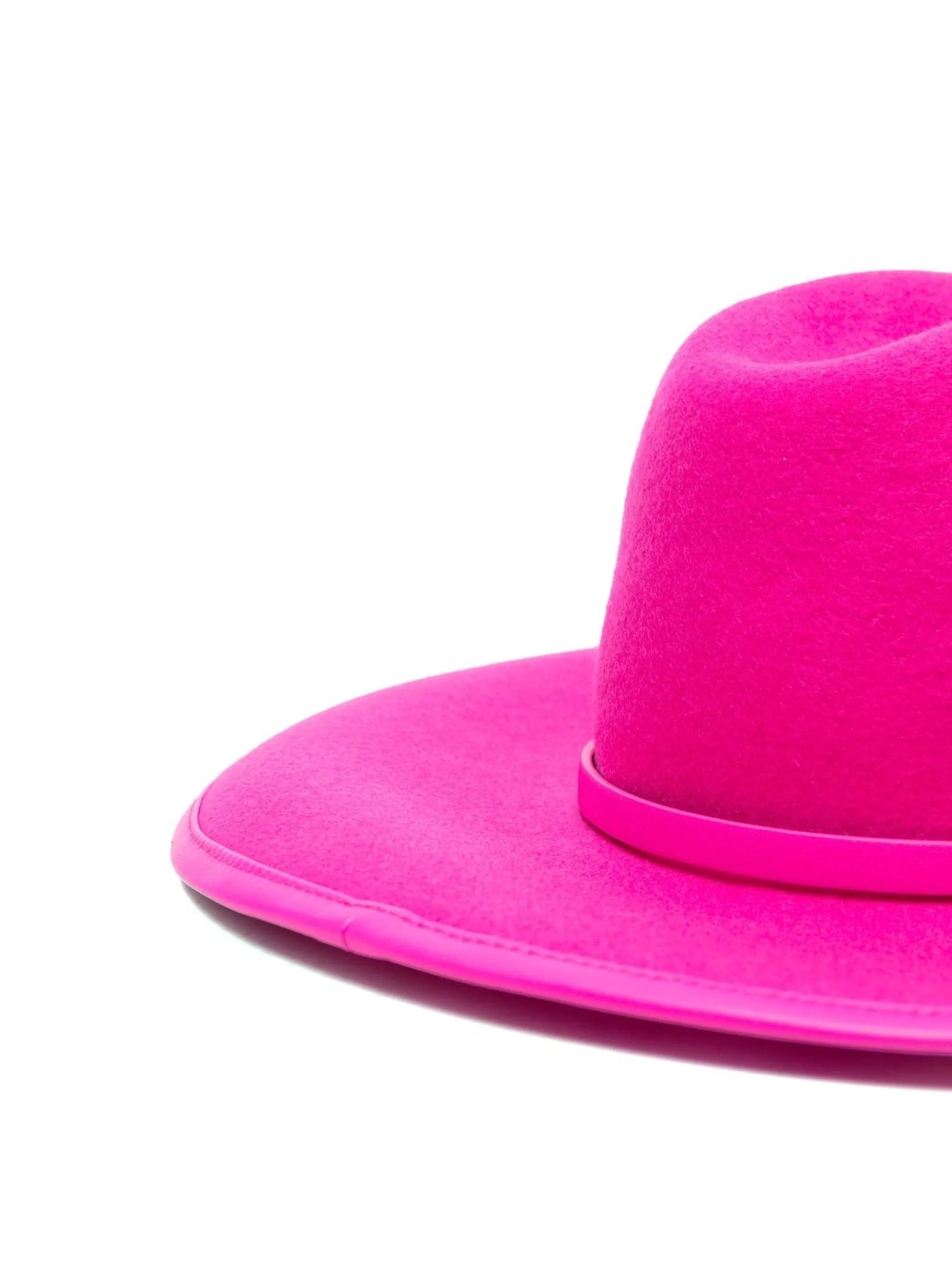 VLogo wool wide-brim hat