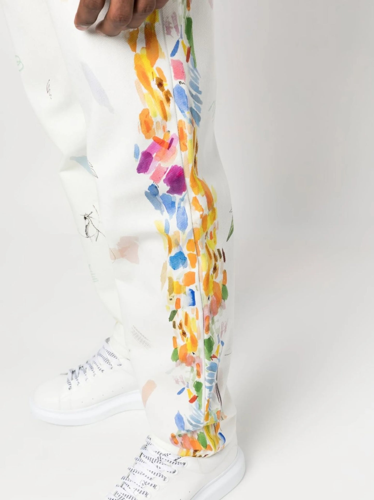 graphic-print straight-leg jeans