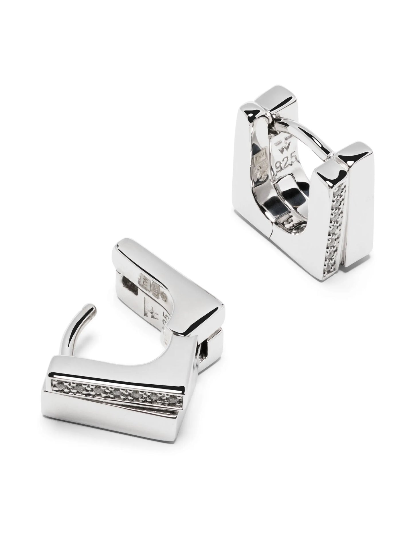 geometric sterling silver hoop earrings