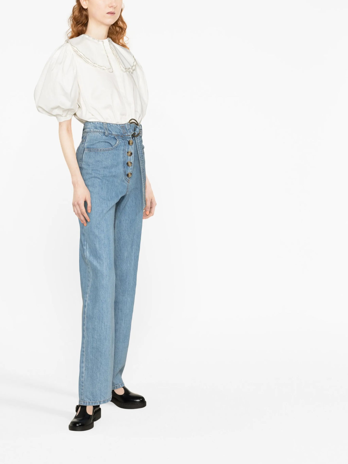 crystal-embellished cropped shirt