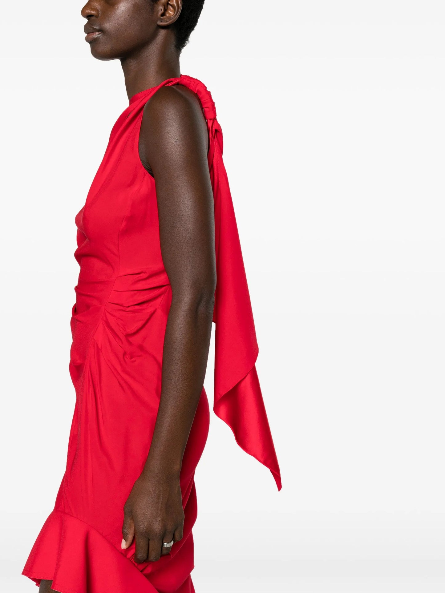 asymmetric ruched dress