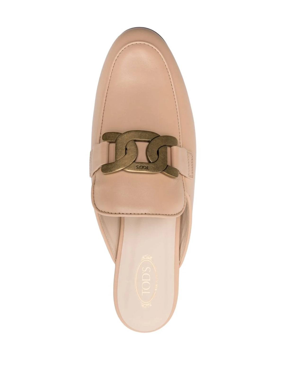 logo-plaque leather mules