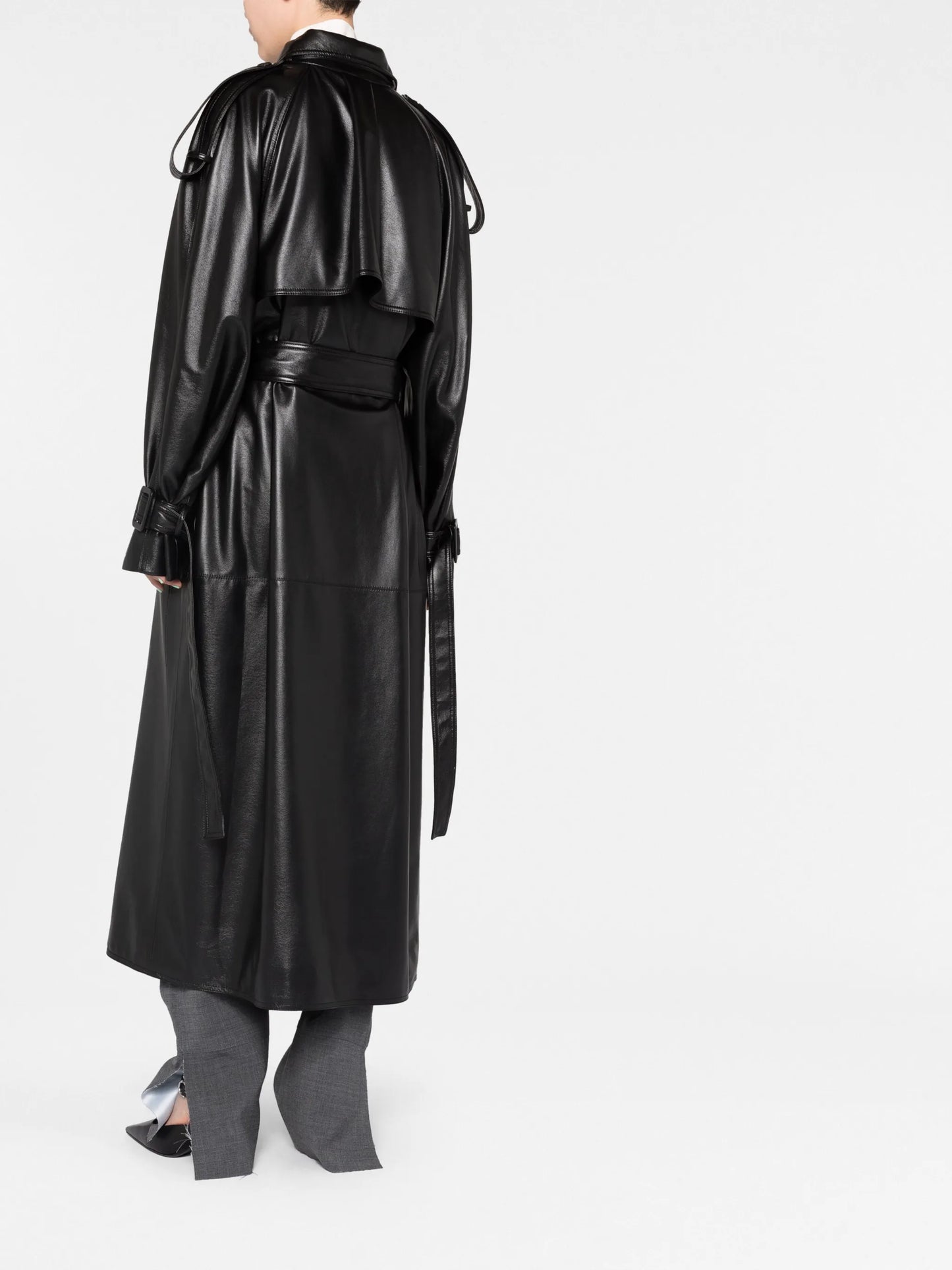belted maxi trench coat