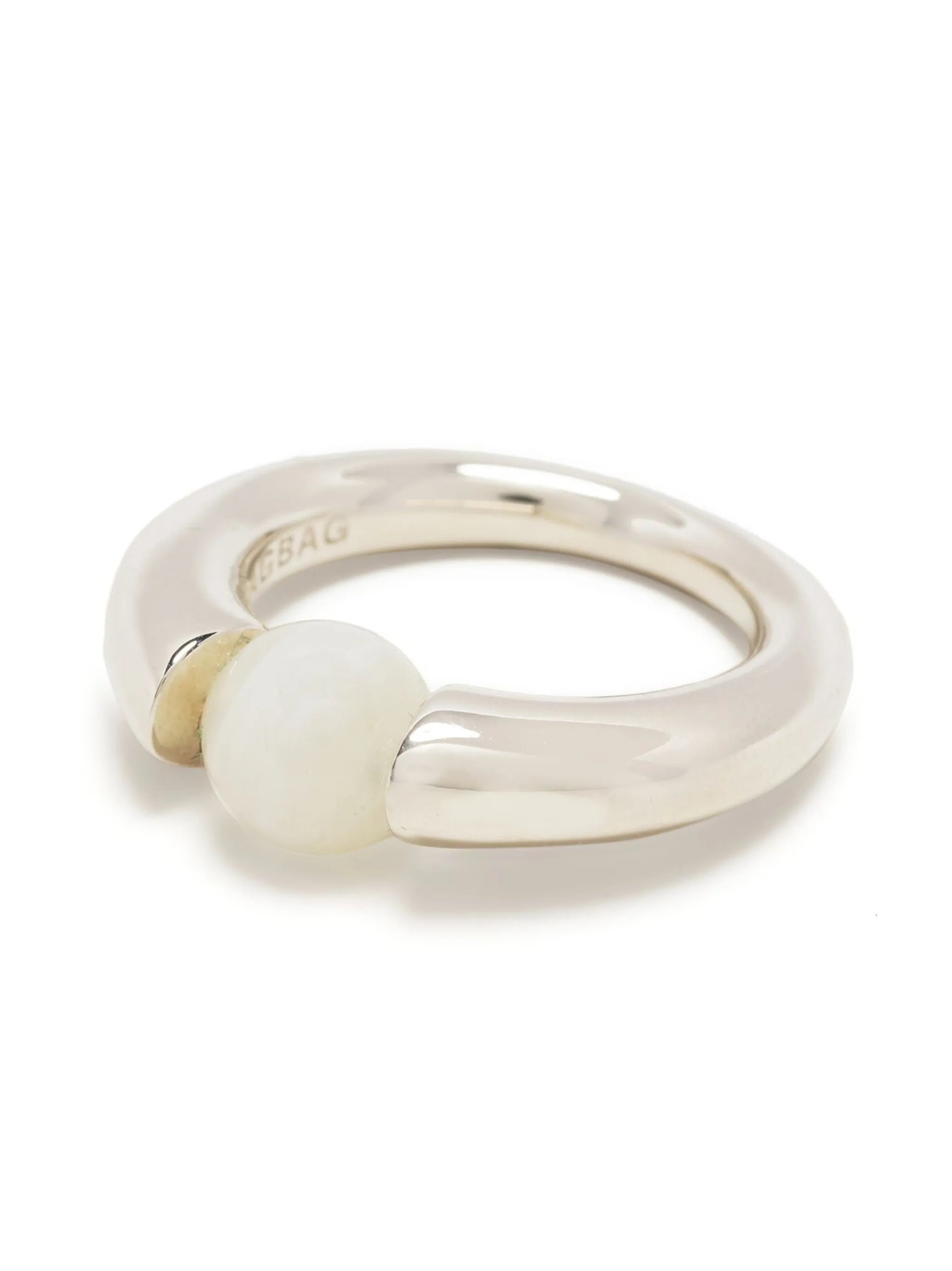 pearl-embellished polished ring