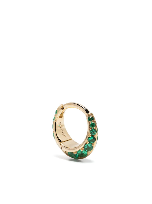 18kt yellow gold Double Sided emerald hoop earring