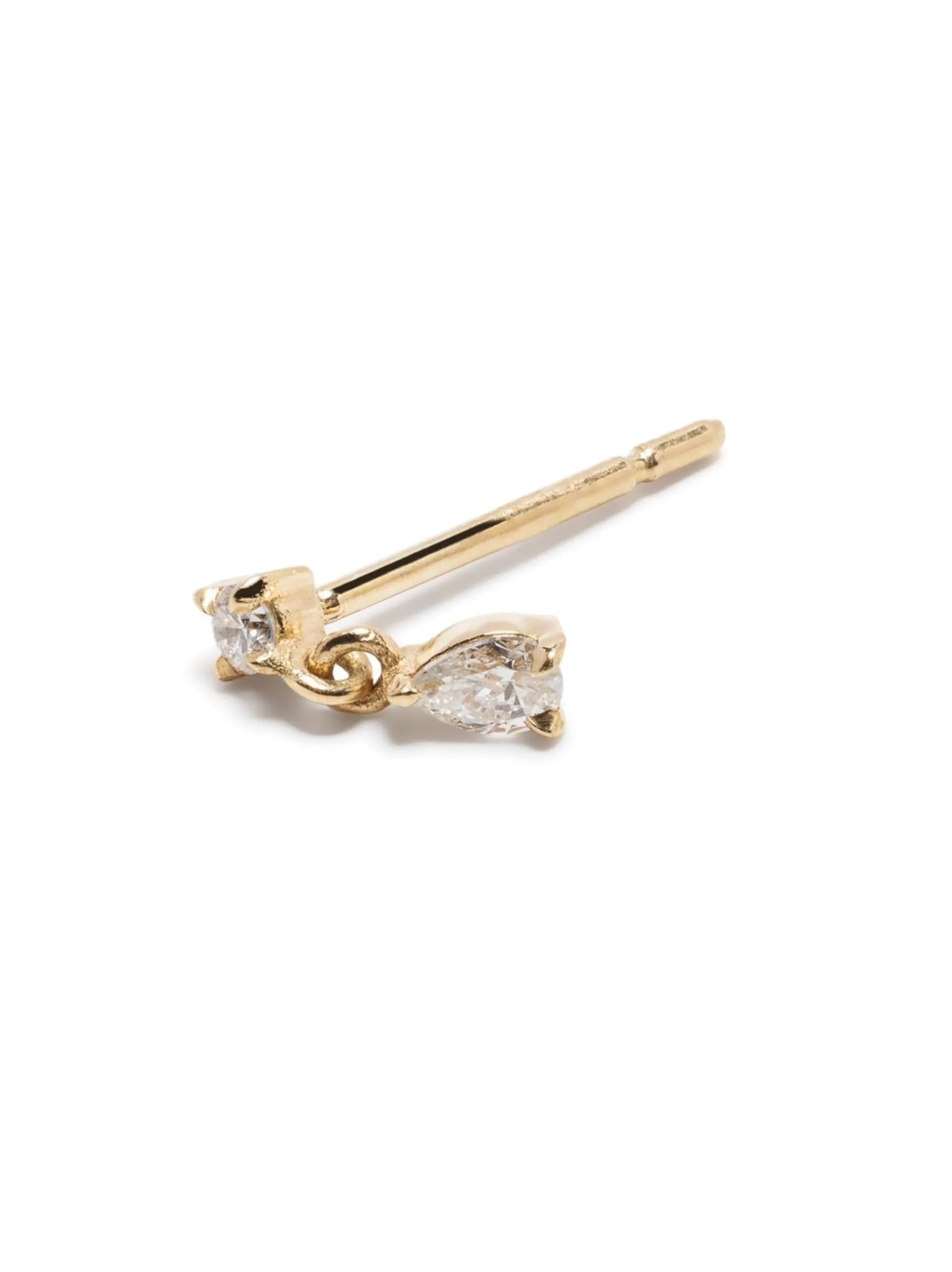 18kt yellow gold Mix Matched diamond stud earring