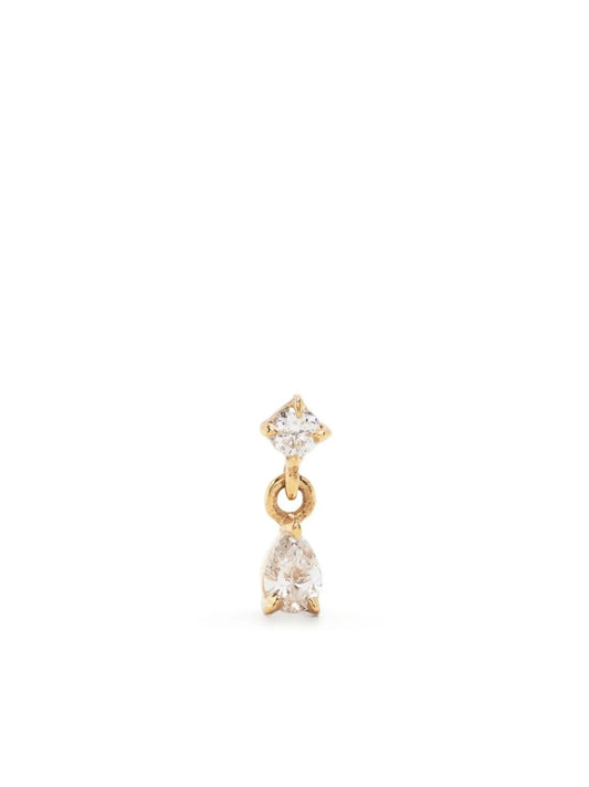 18kt yellow gold Mix Matched diamond stud earring