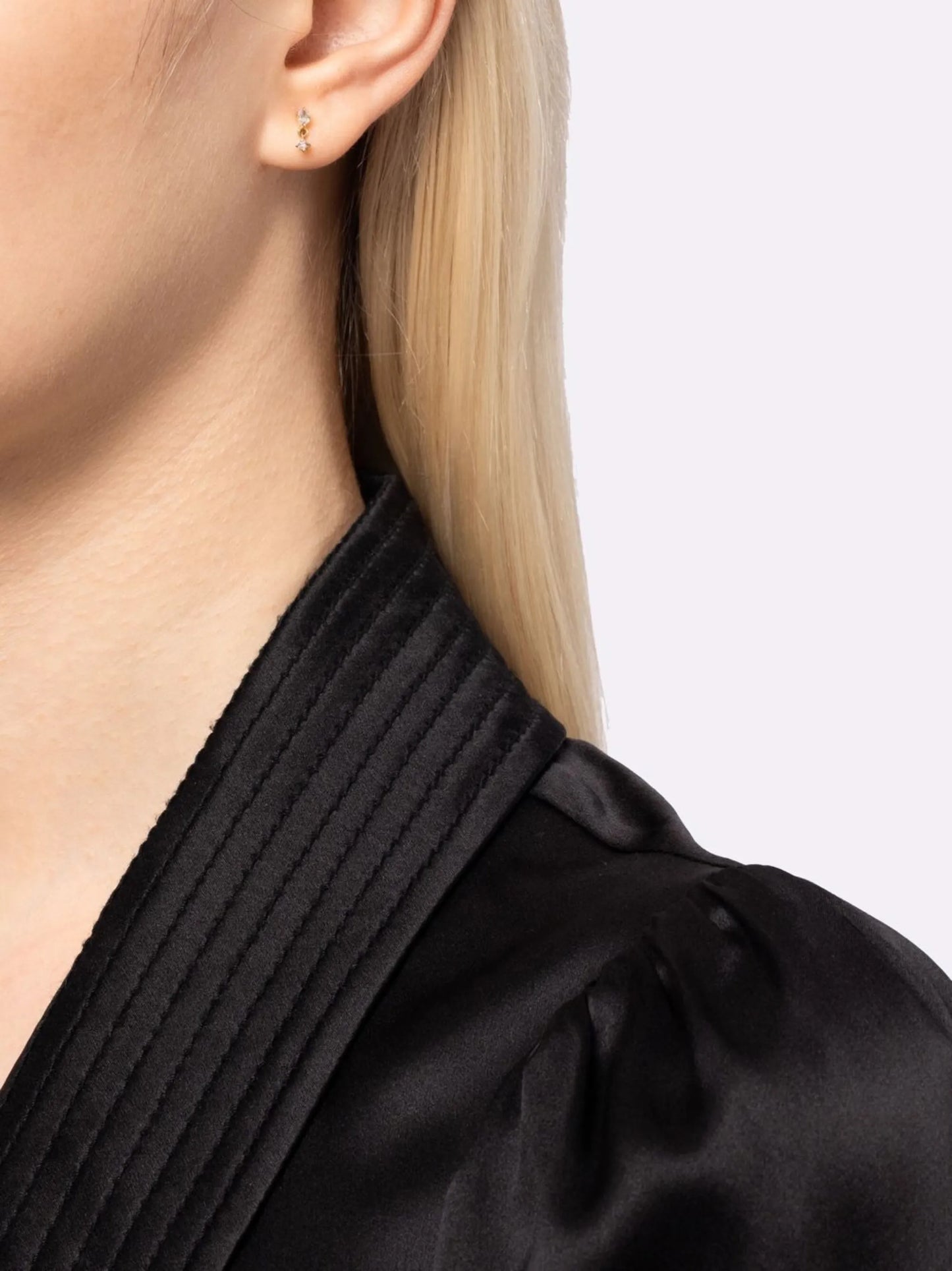 18kt yellow gold Mix Matched diamond stud earring