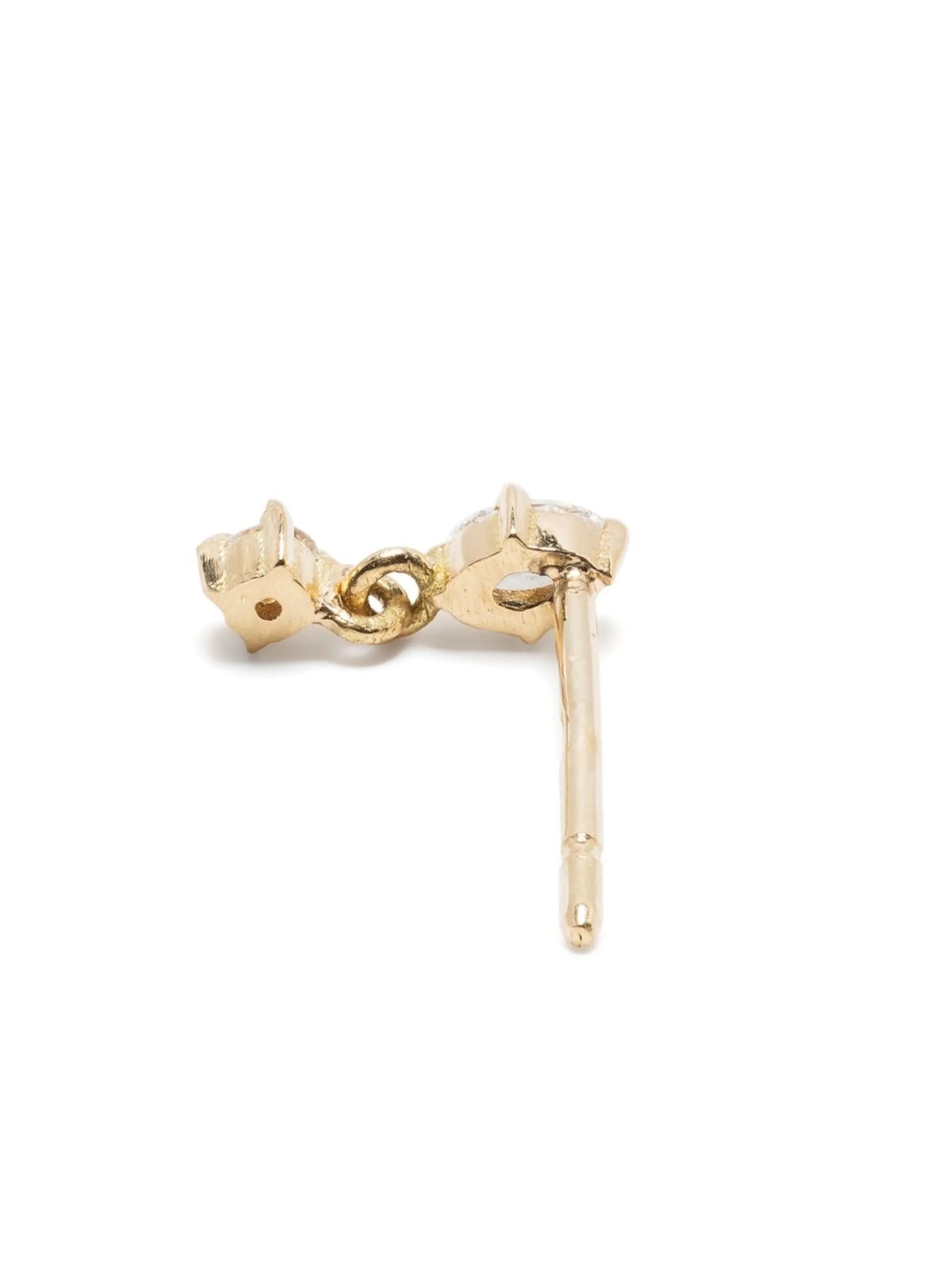 18kt yellow gold Mix Matched diamond stud earring