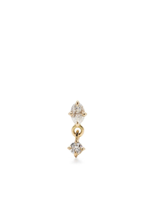 18kt yellow gold Mix Matched diamond stud earring