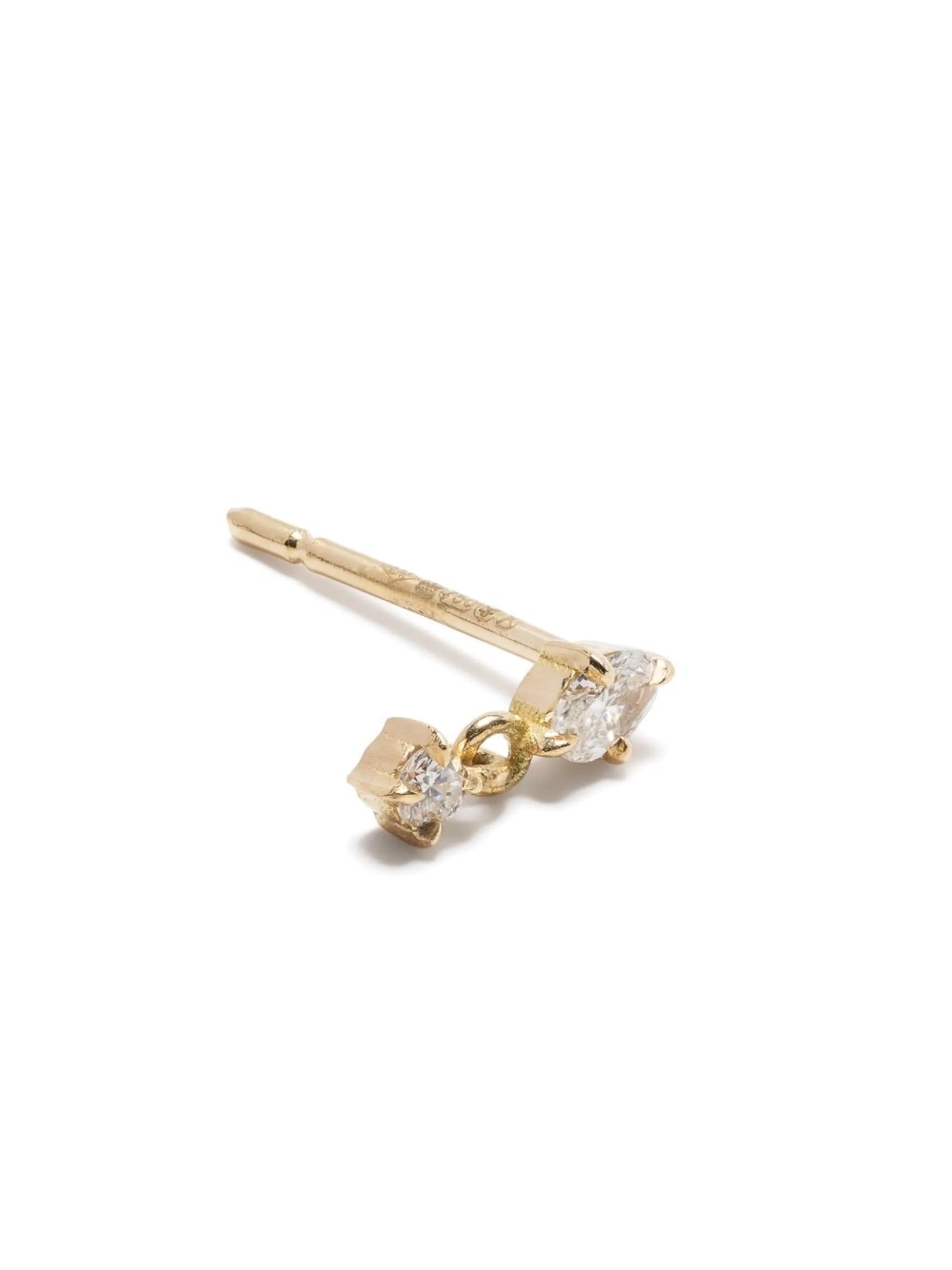 18kt yellow gold Mix Matched diamond stud earring