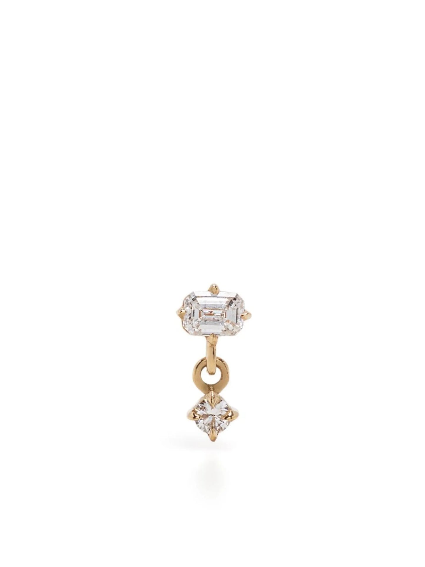 18kt yellow gold Mix Matched diamond stud earring