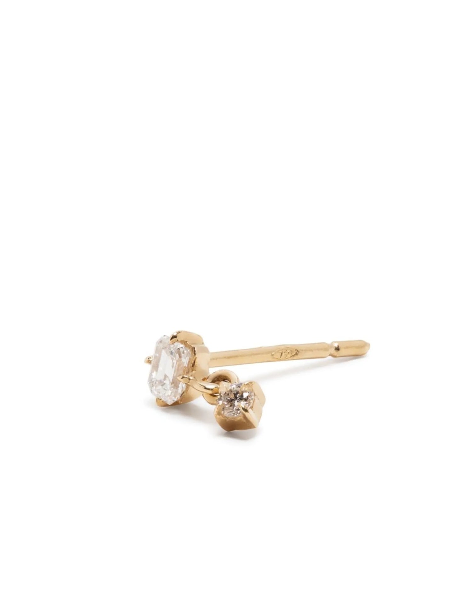 18kt yellow gold Mix Matched diamond stud earring
