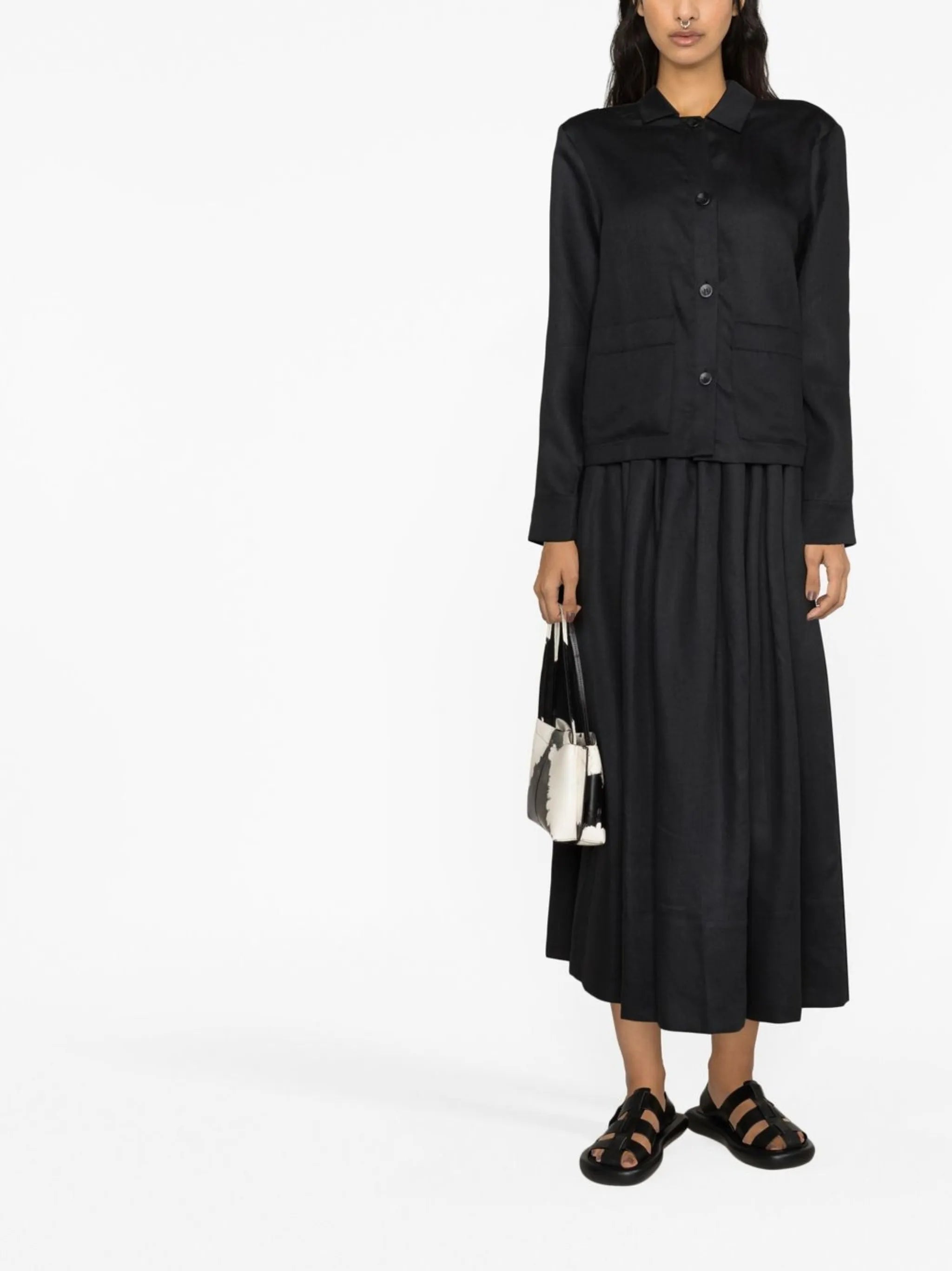 Coco full linen midi skirt