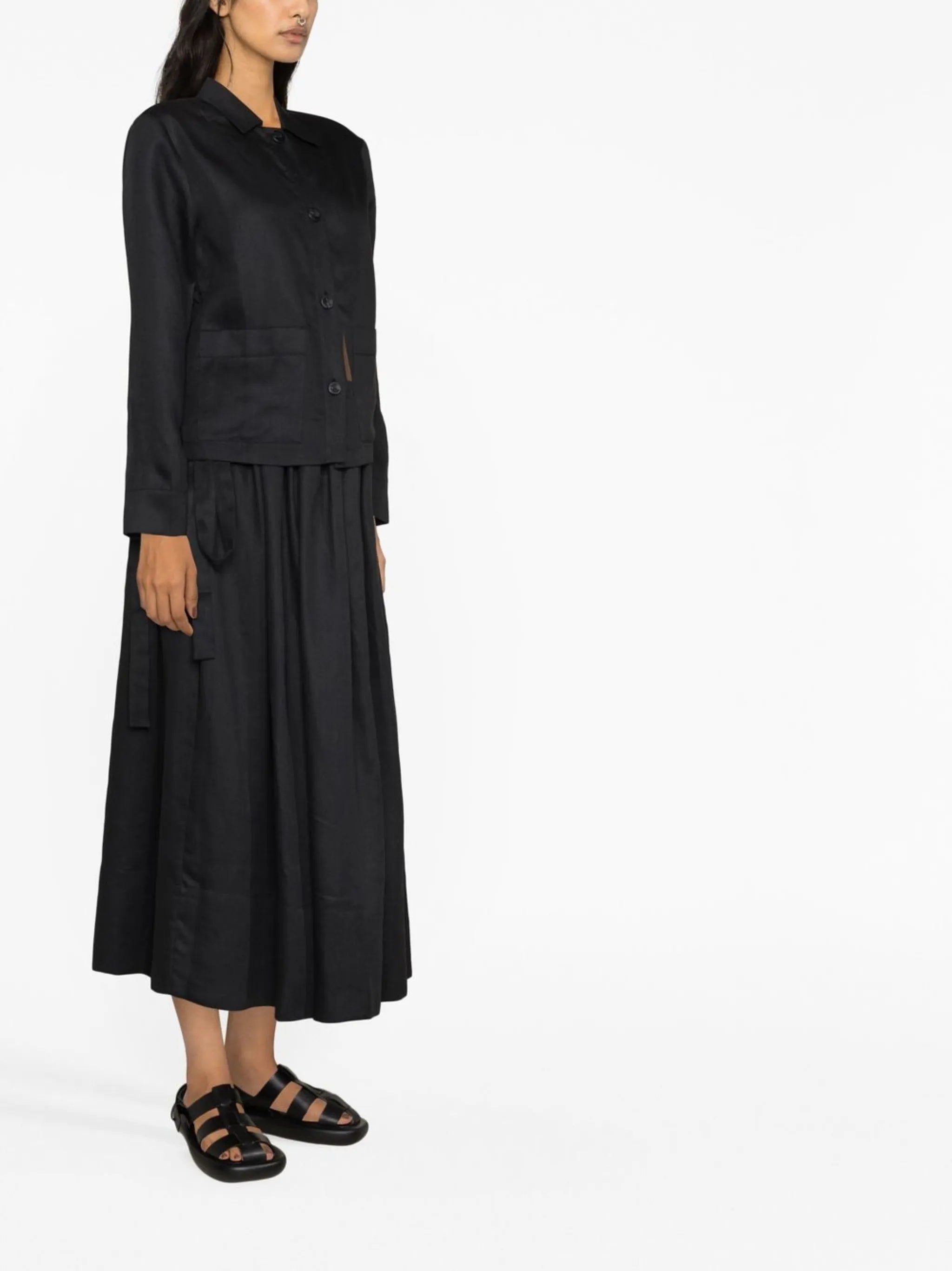 Coco full linen midi skirt