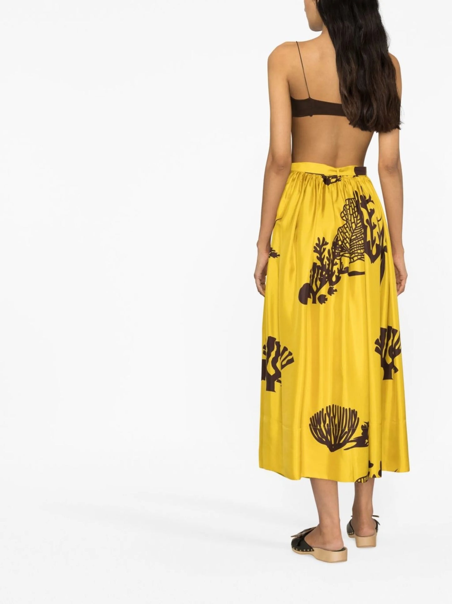 high-waisted graphic-print skirt