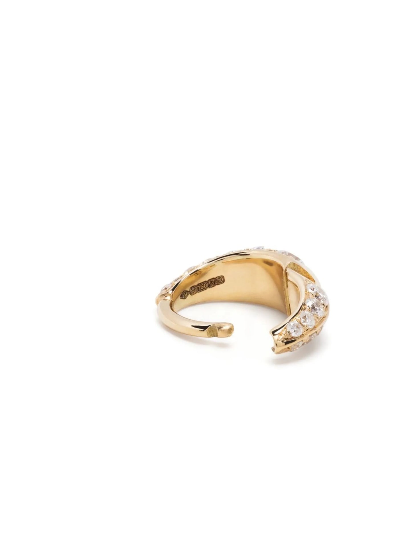 18kt yellow gold Double Sided diamond hoop earring