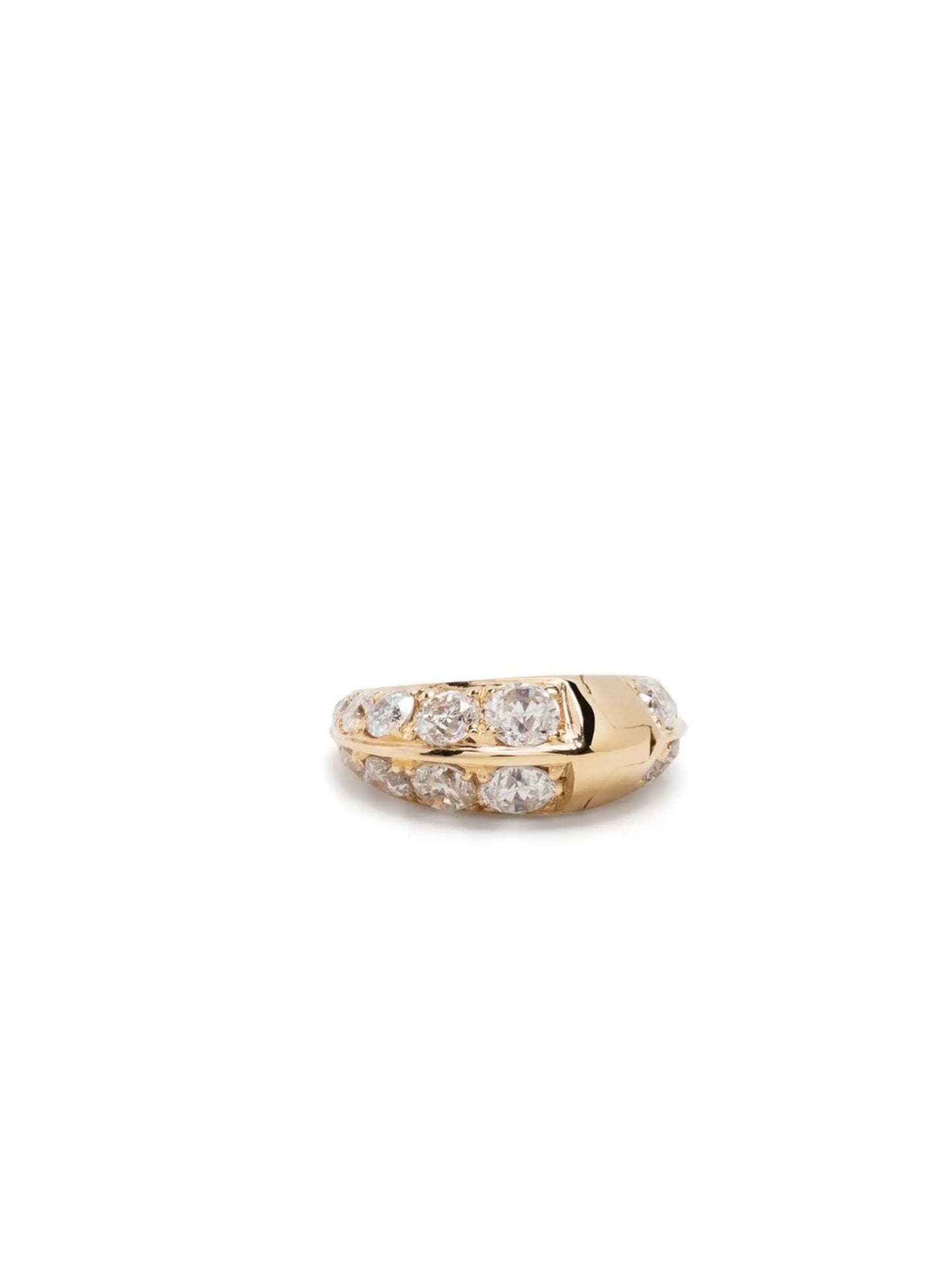 18kt yellow gold Double Sided diamond hoop earring