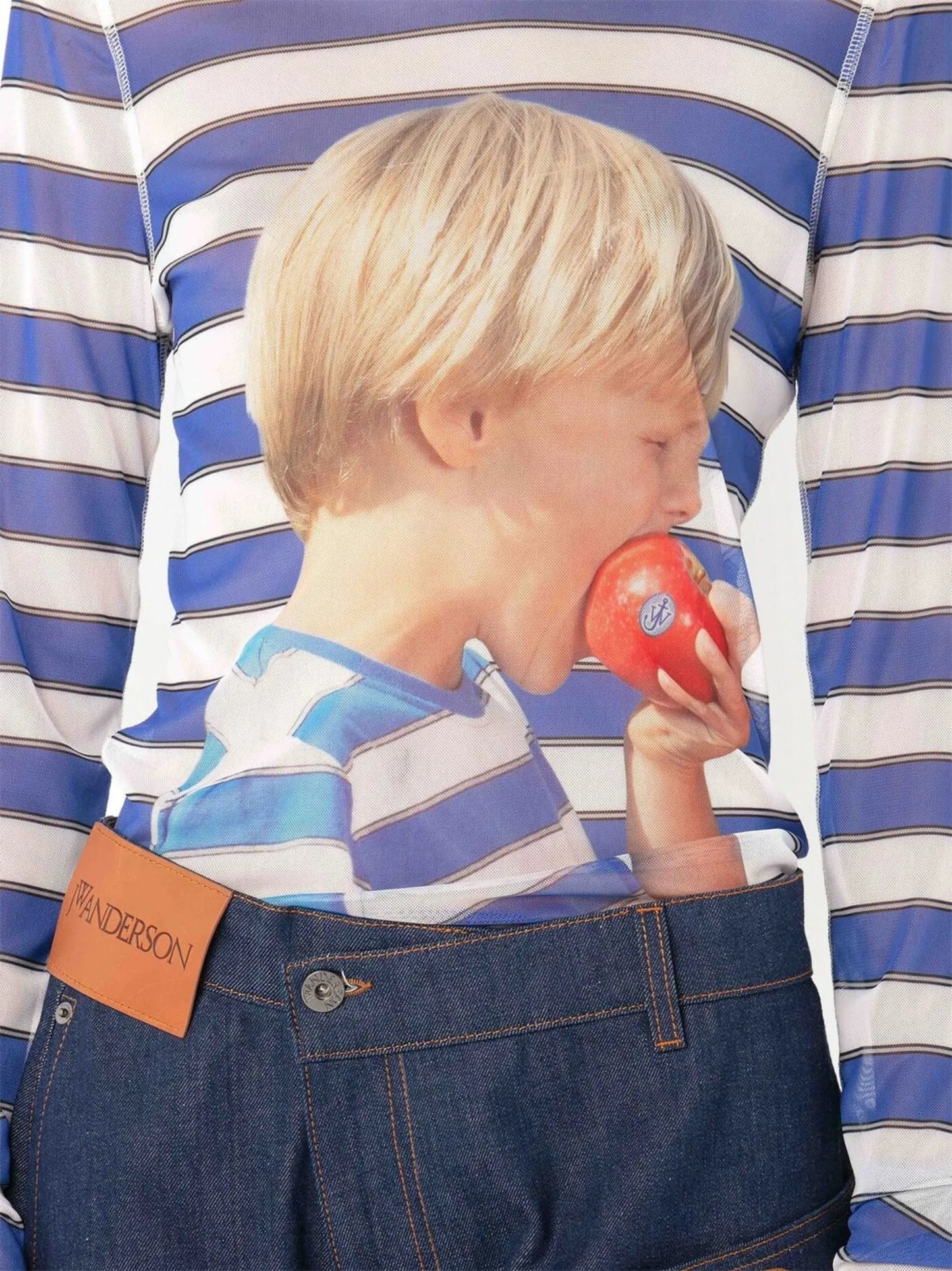 Boy-print long-sleeved top