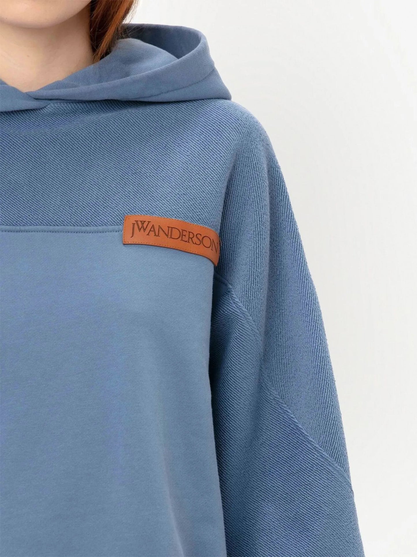 cotton panelled hoodie