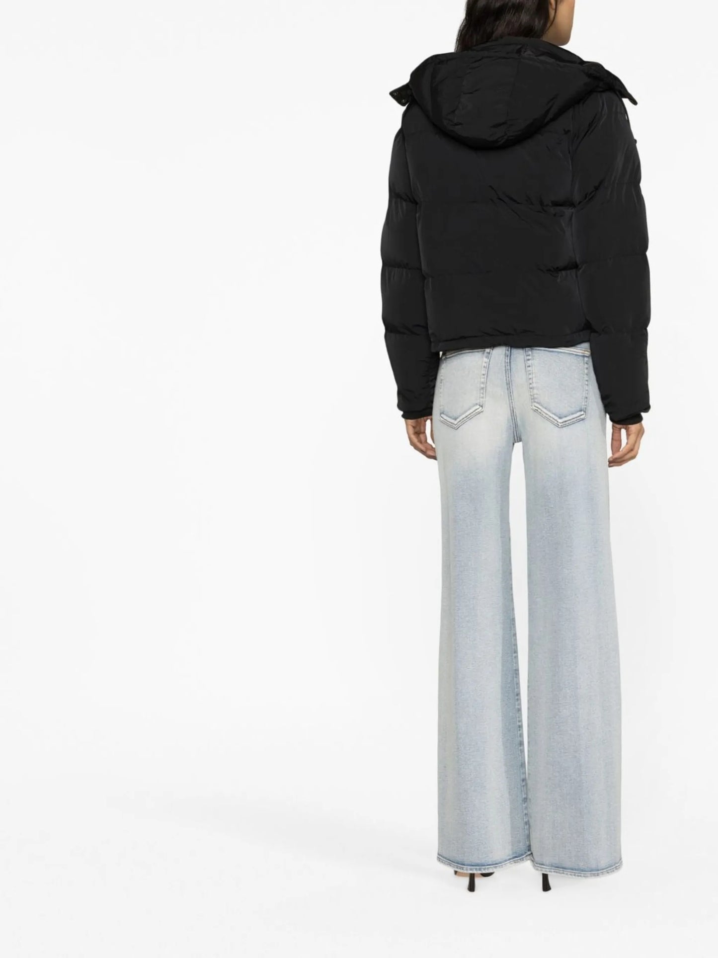Iridescent cropped puffer jacket