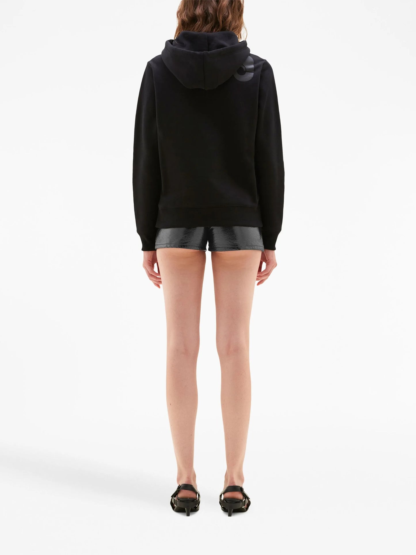 grained-texture mini shorts