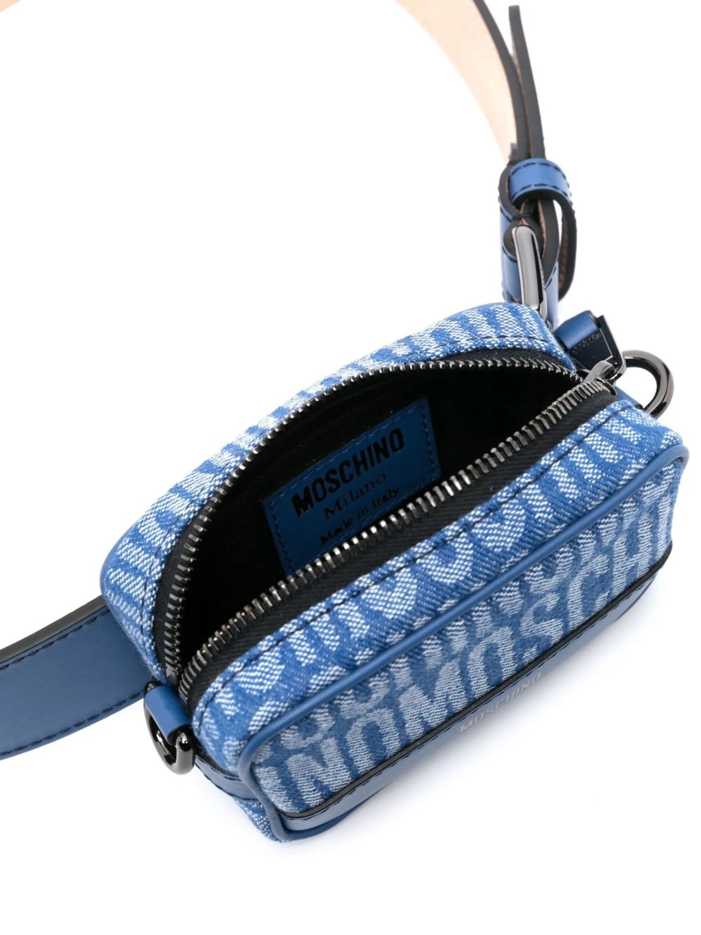 logo-print leather belt