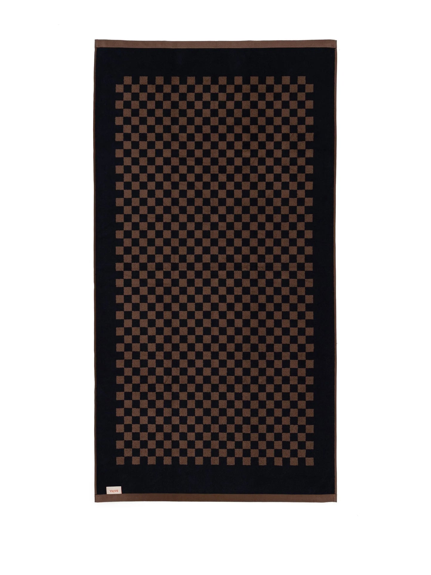 checkerboard-print organic cotton towel set