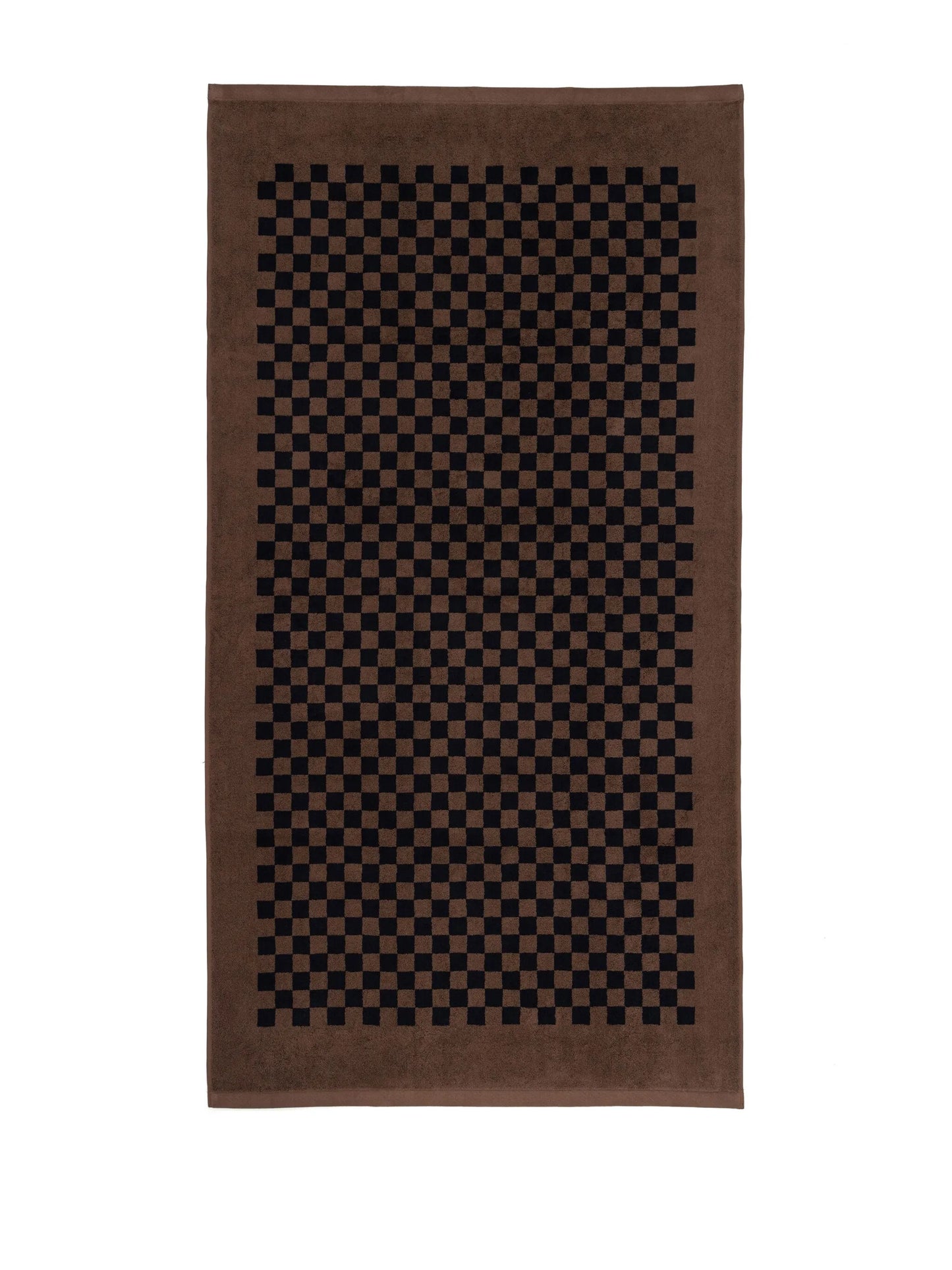checkerboard-print organic cotton towel set