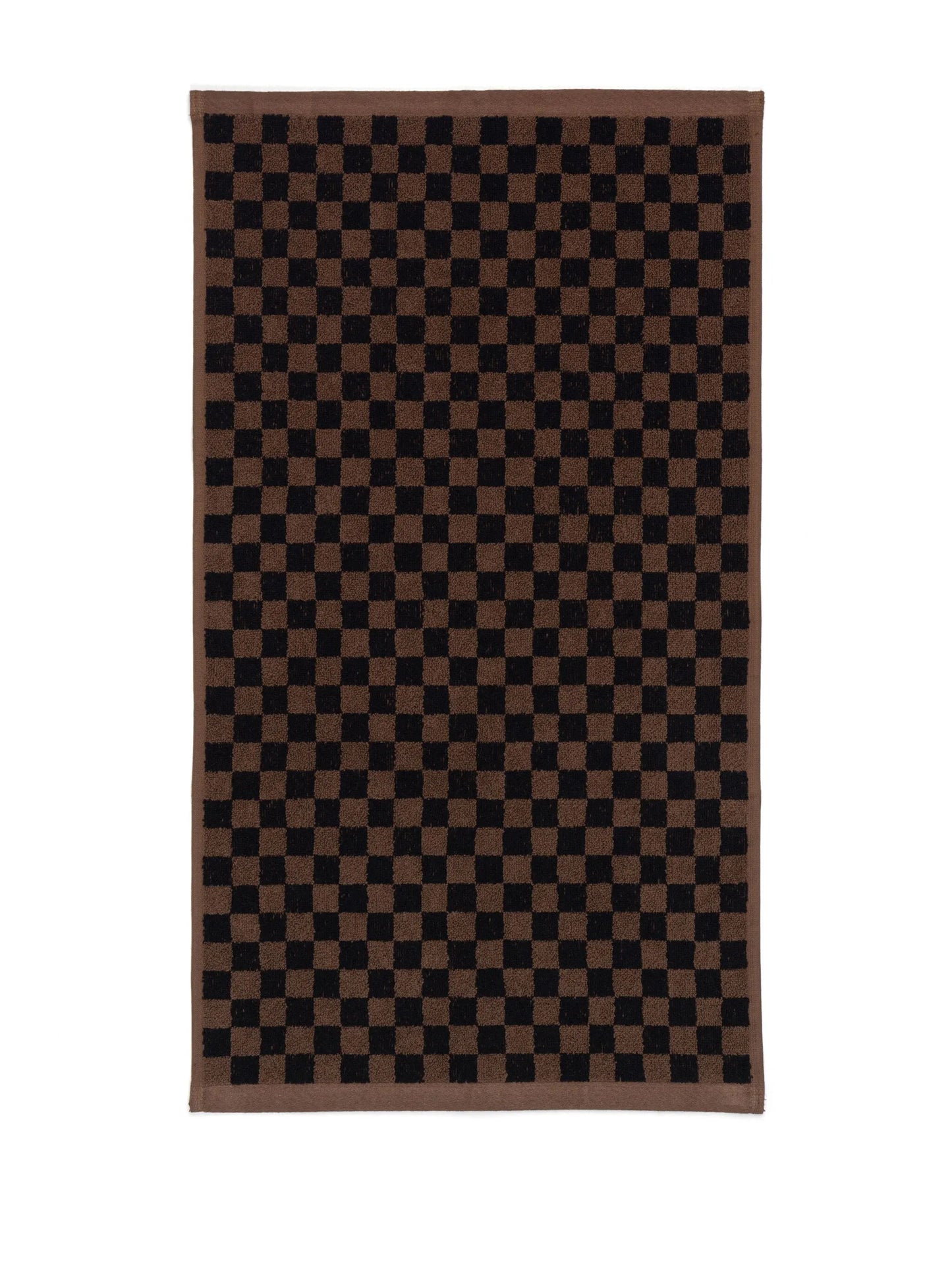 checkerboard-print organic cotton towel set