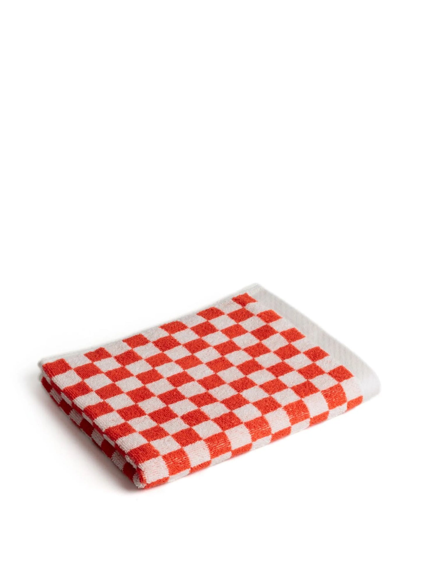 checkerboard-print organic cotton towel set