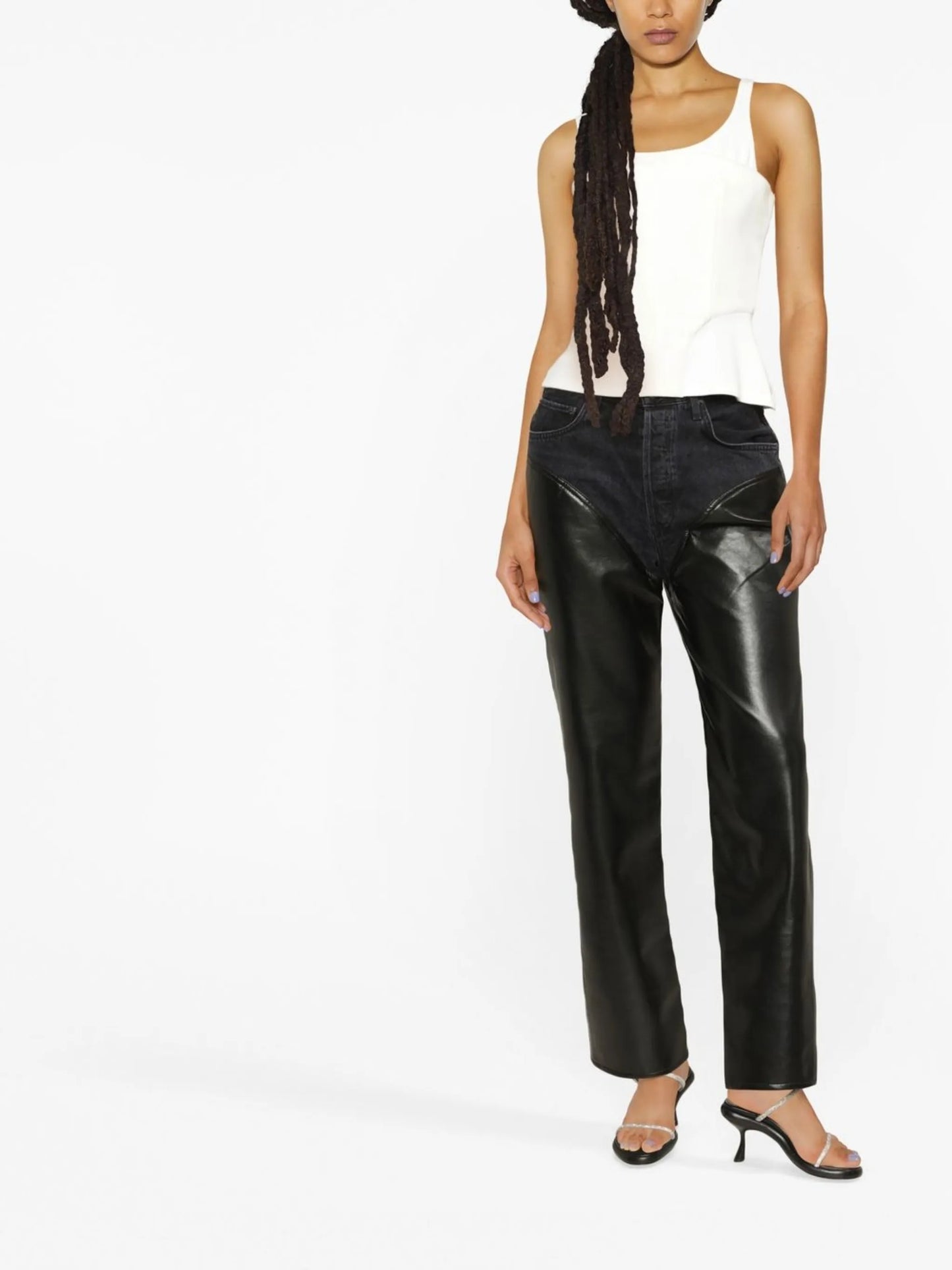 hybrid straight-leg trousers