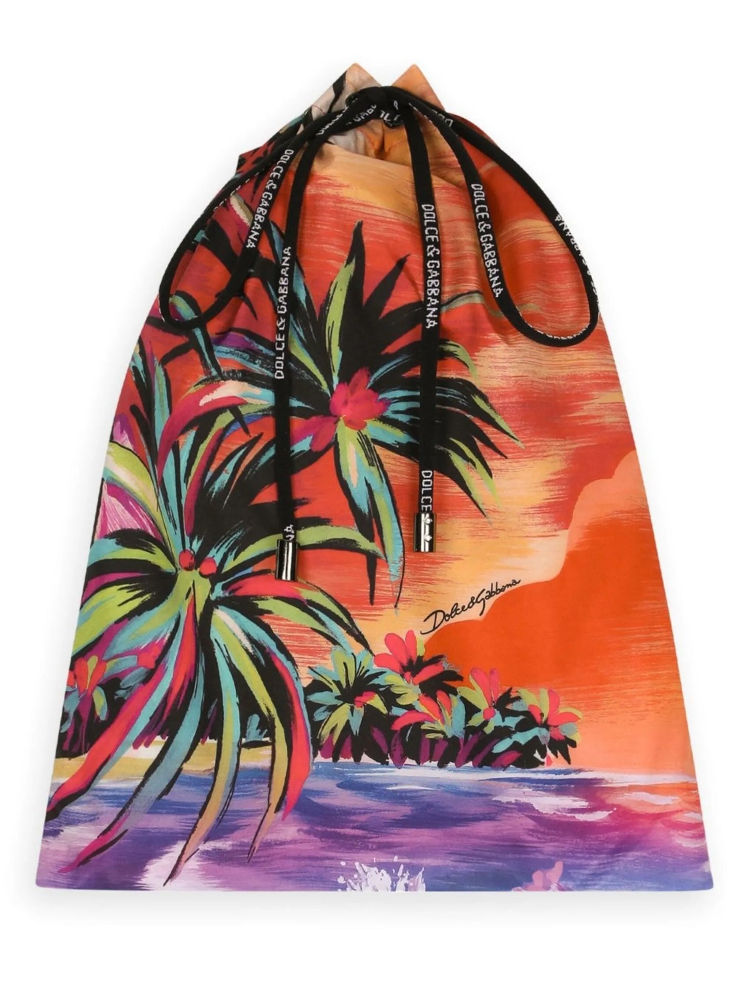 beach-print swim shorts