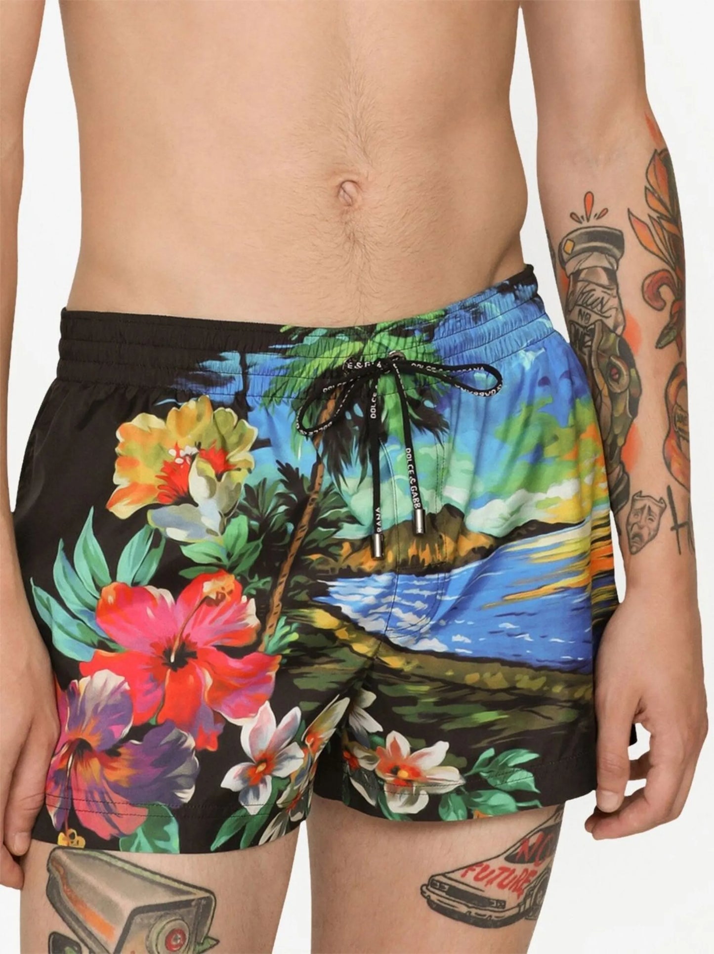 all-over graphic-print swim shorts