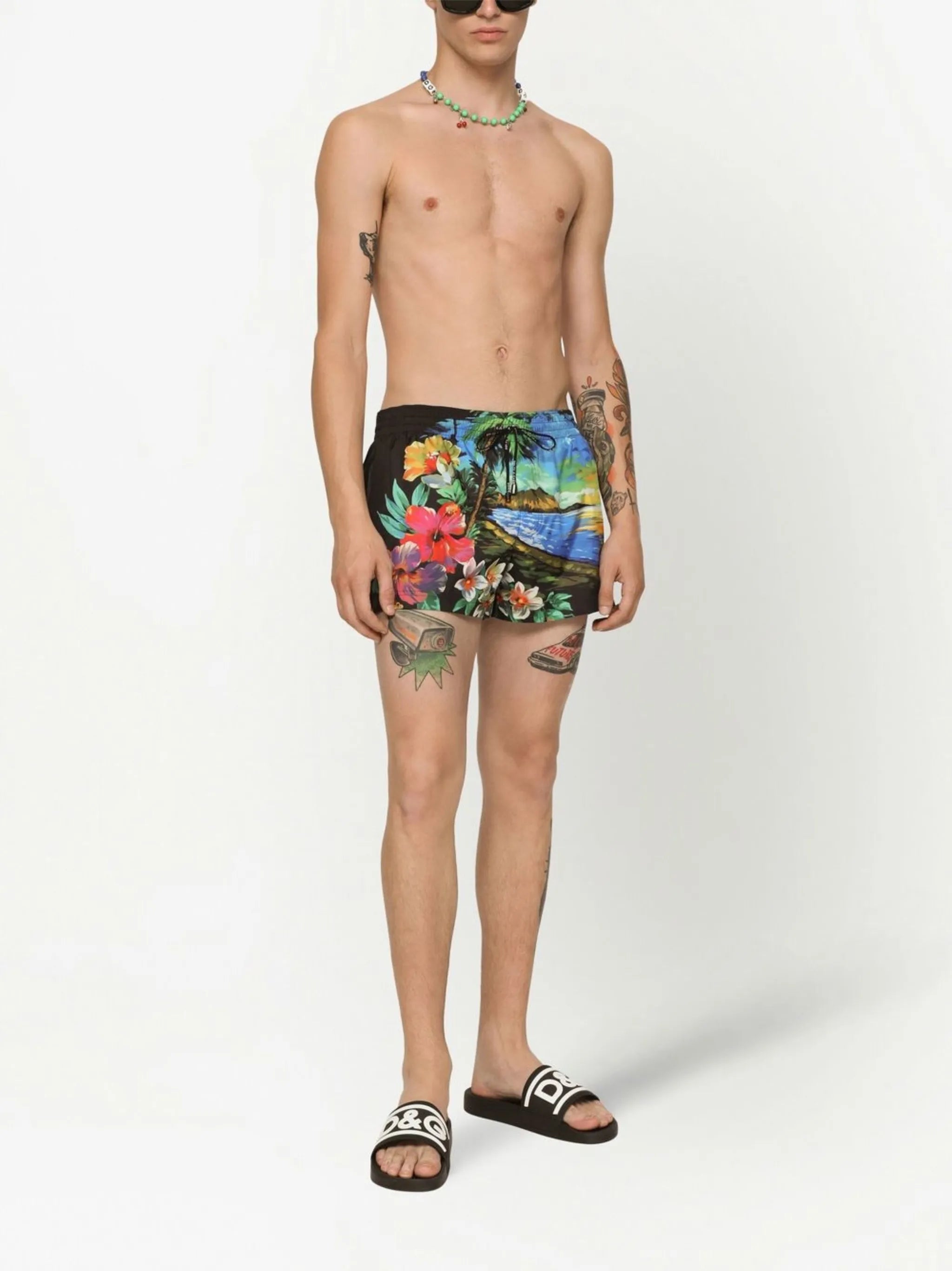 all-over graphic-print swim shorts