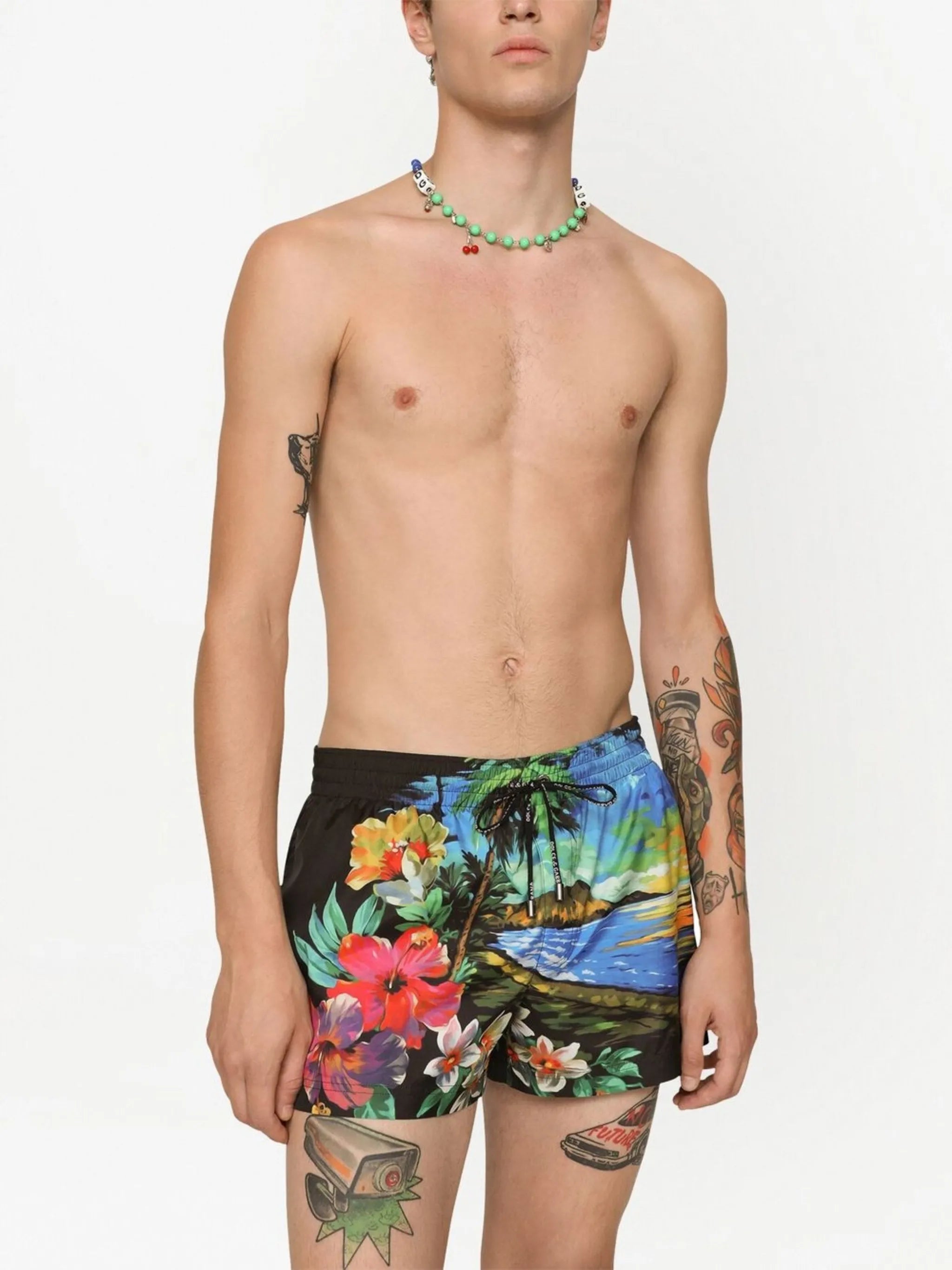all-over graphic-print swim shorts