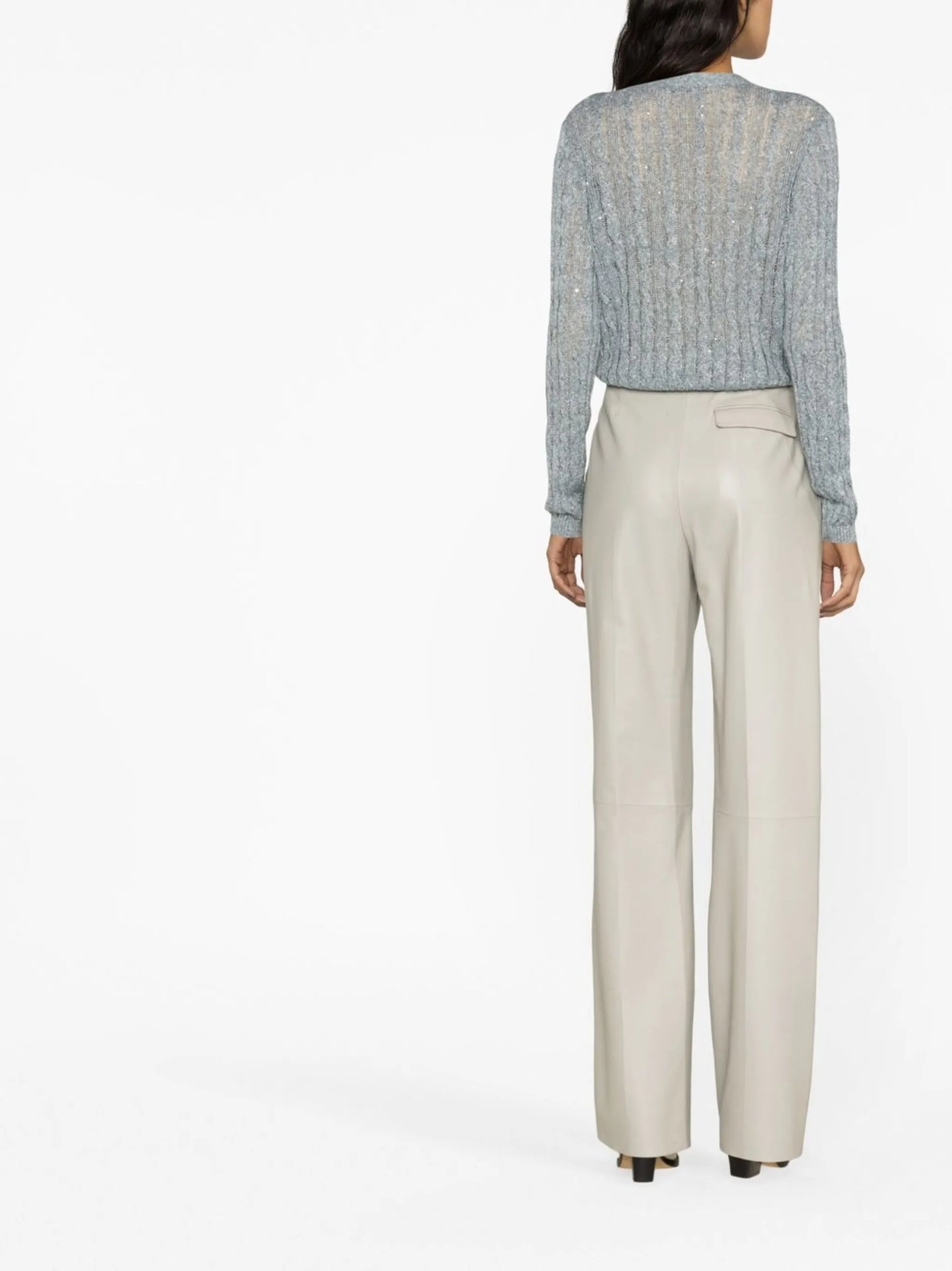 V-neck linen cardigan