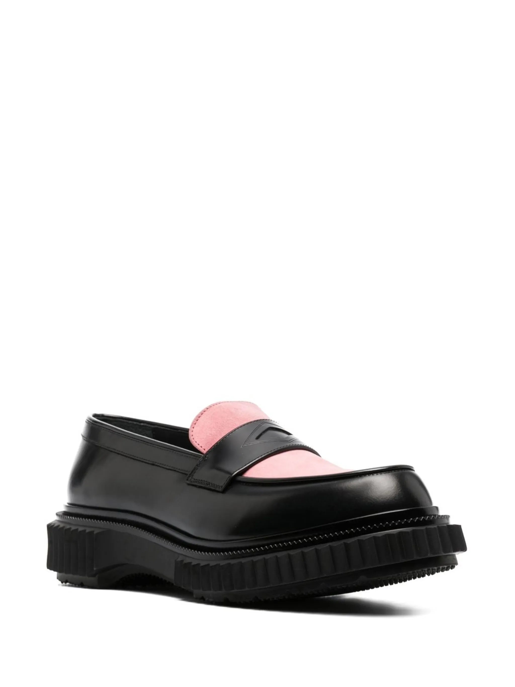 two-tone leather loafers