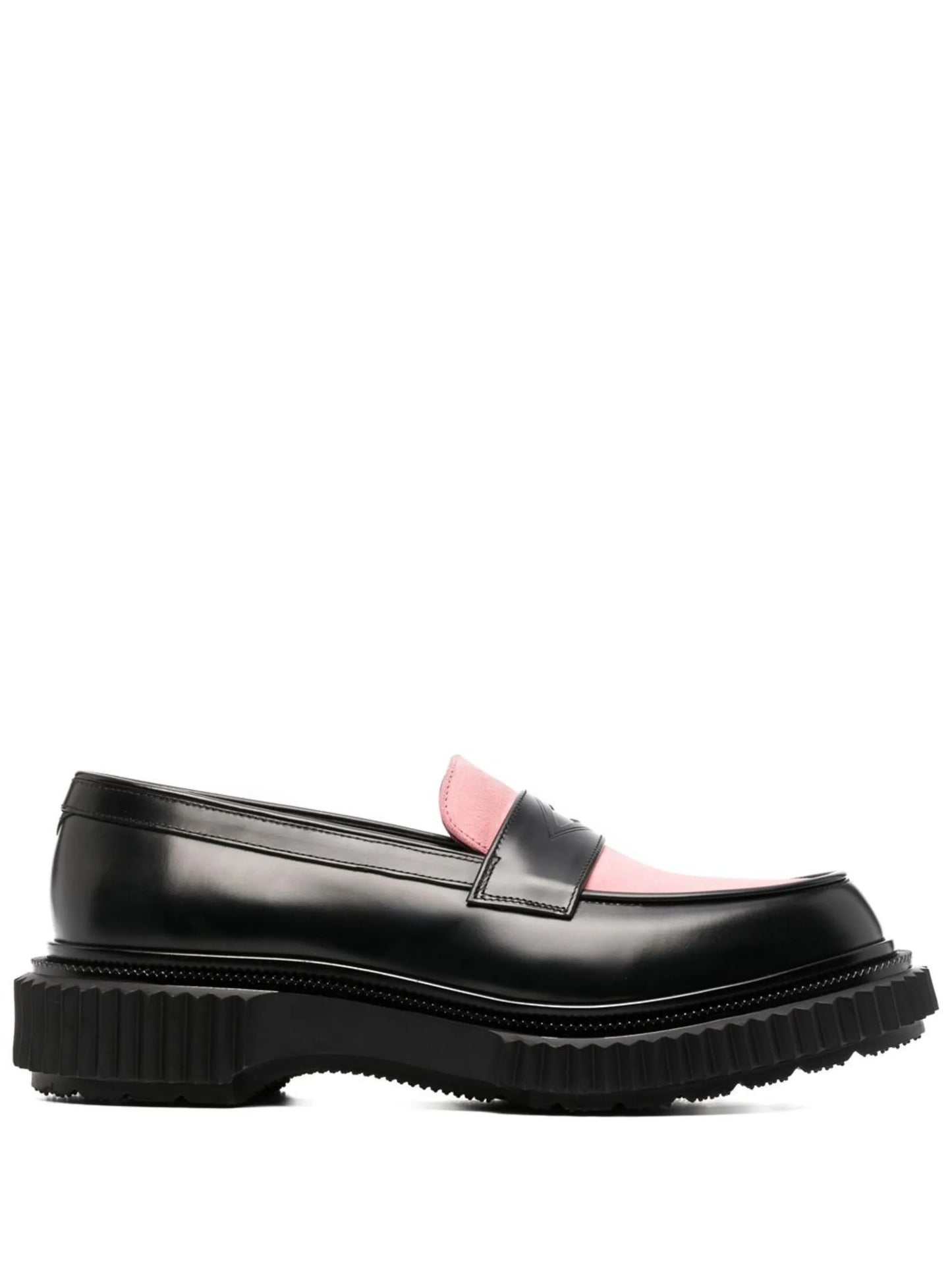 two-tone leather loafers